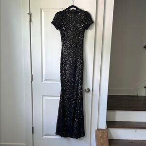 Fashion Nova Black Sequin Maxi Dress